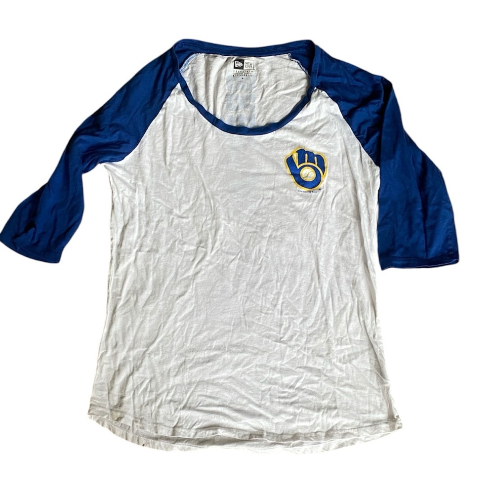 Women’s Brewers Blue and White Tee XL